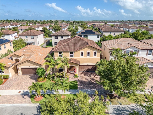 drone / aerial view with a residential view