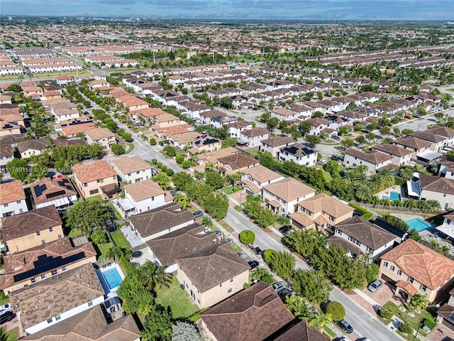 aerial view with a residential view