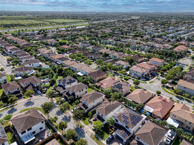 aerial view with a residential view