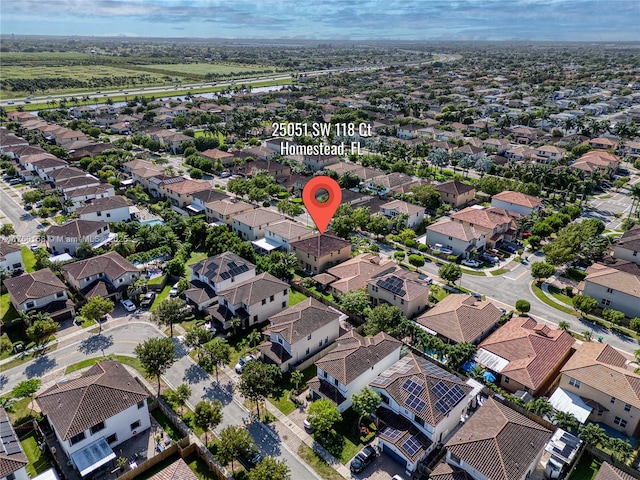 bird's eye view featuring a residential view