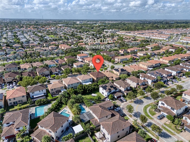 bird's eye view featuring a residential view