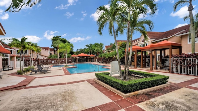 15591 SW 105th Ter Unit 524, Miami, FL 33196 - community pool featuring a gazebo and a patio