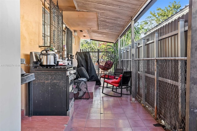 view of patio with fence