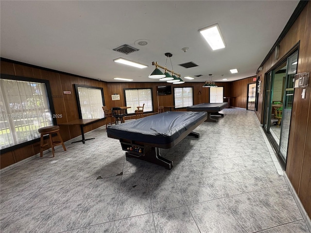 4270 NW 40th St Unit 209, Lauderdale Lakes, FL 33319 - game room with pool table, wooden walls, and visible vents