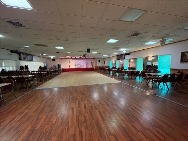 4270 NW 40th St Unit 209, Lauderdale Lakes, FL 33319 - miscellaneous room with visible vents, a paneled ceiling, and wood finished floors