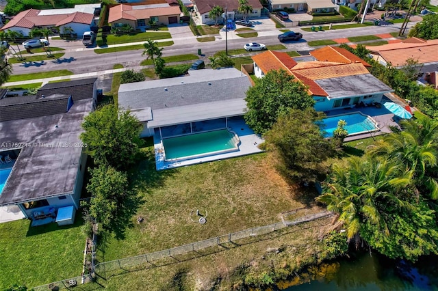 aerial view with a residential view