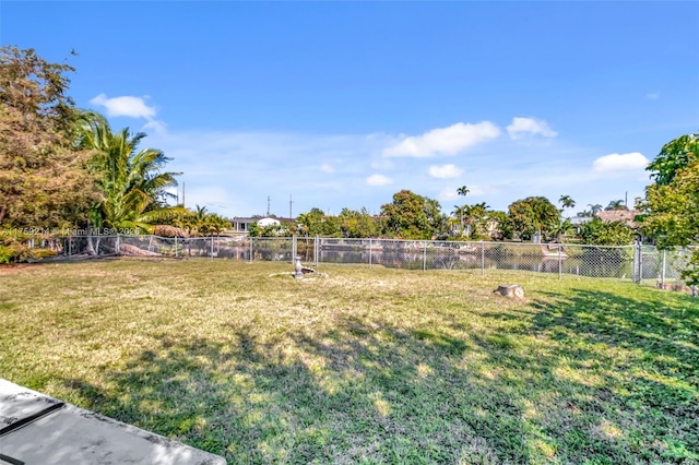 view of yard with fence