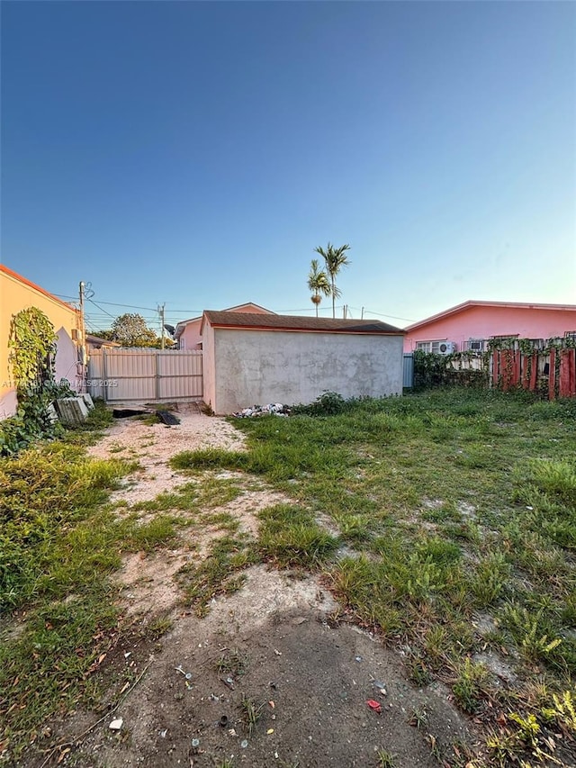 view of yard with fence