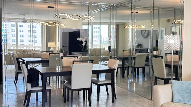 view of tiled dining area