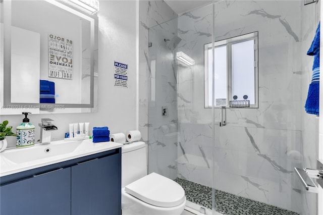 231 NW 44th St, Miami, FL 33127 - full bath with a marble finish shower, toilet, and vanity