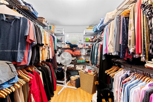 spacious closet with wood finished floors