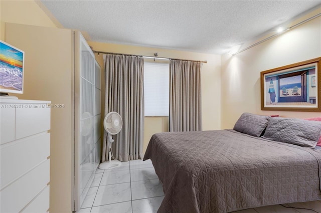 bedroom with a textured ceiling