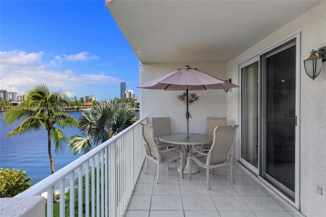 balcony with a water view