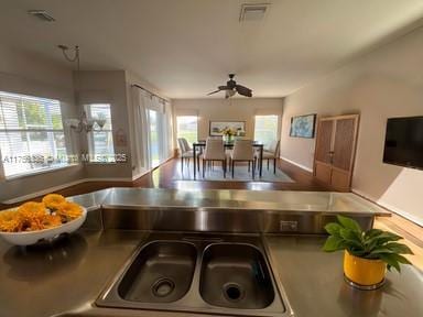 kitchen featuring visible vents