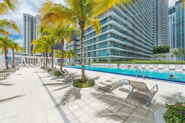 community pool featuring a patio area