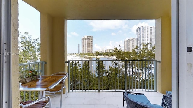 balcony featuring a view of city