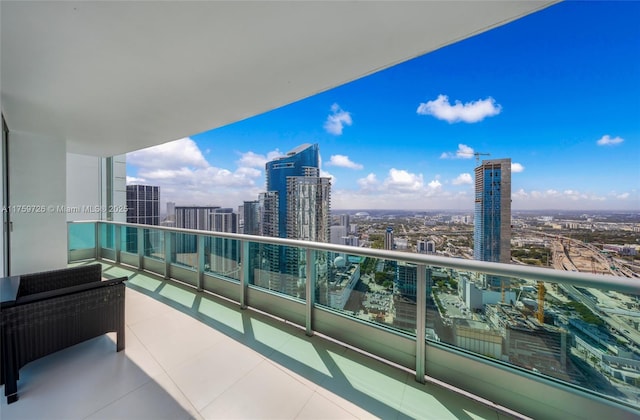 balcony with a view of city