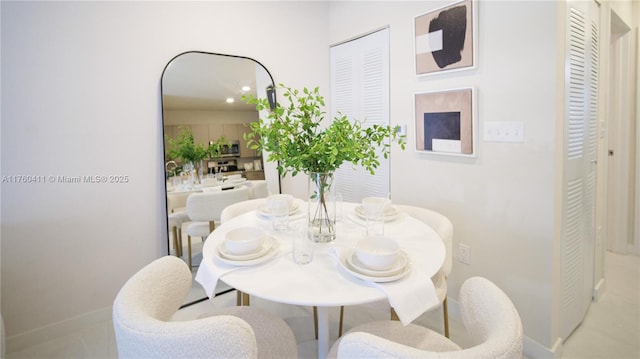 dining area with baseboards