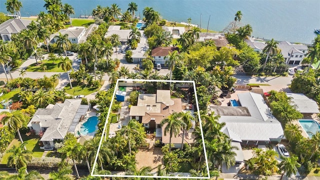 1134 Van Buren St, Hollywood, FL 33019 - birds eye view of property featuring a residential view and a water view