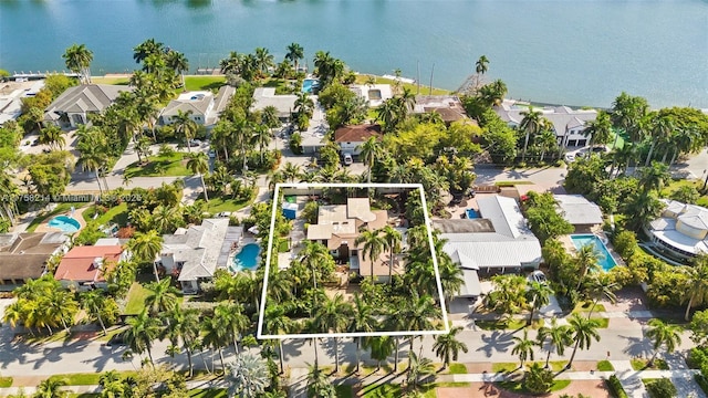 1134 Van Buren St, Hollywood, FL 33019 - drone / aerial view with a residential view and a water view