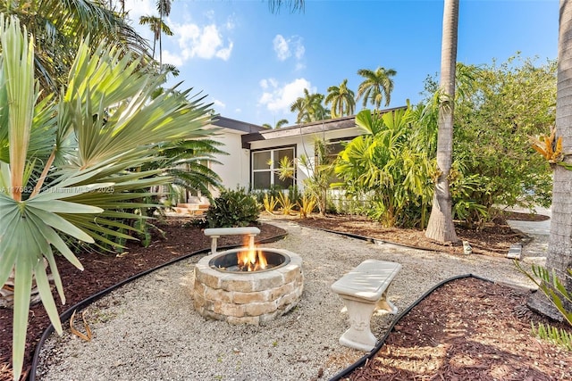 1134 Van Buren St, Hollywood, FL 33019 - view of yard with a fire pit