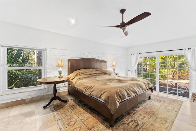 1134 Van Buren St, Hollywood, FL 33019 - bedroom featuring access to exterior and ceiling fan