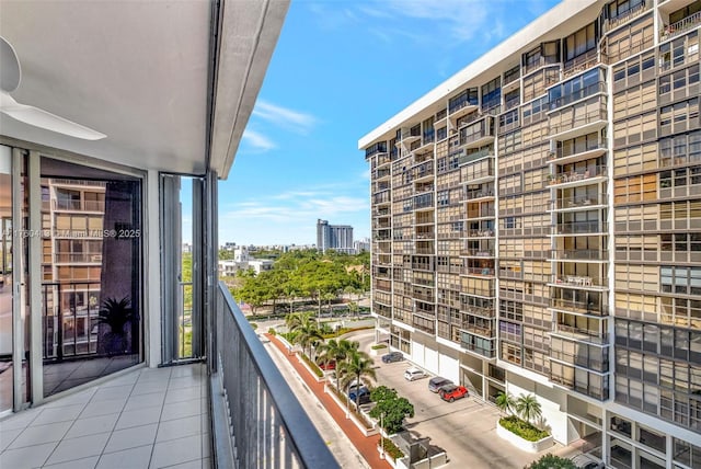 balcony with a city view