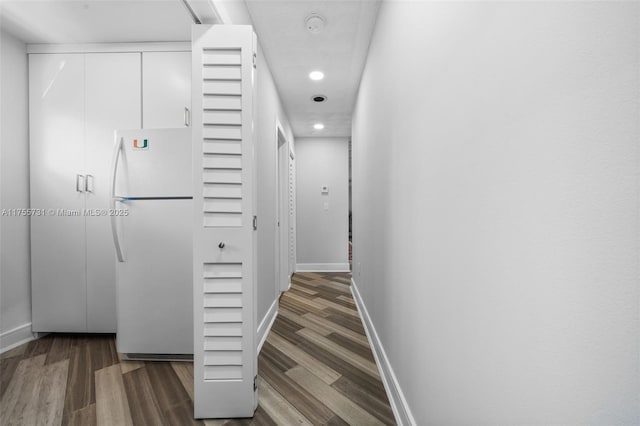 8234 SW 60th Ct, South Miami, FL 33143 - corridor with wood finished floors and recessed lighting
