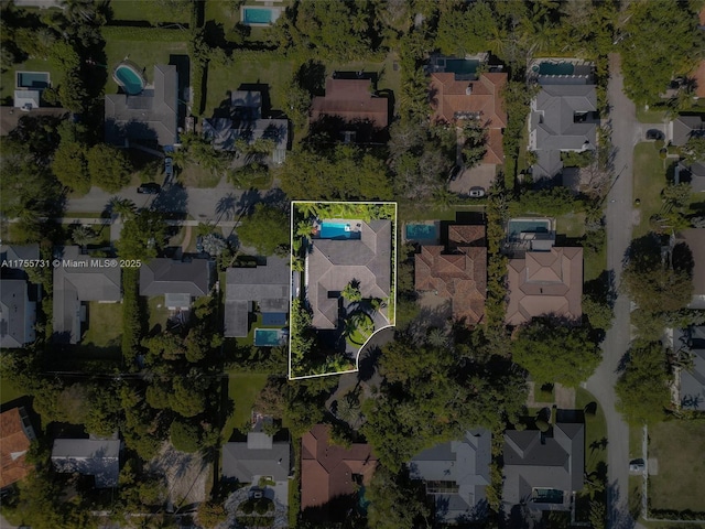 8234 SW 60th Ct, South Miami, FL 33143 - aerial view of residential area featuring property parcel outlined