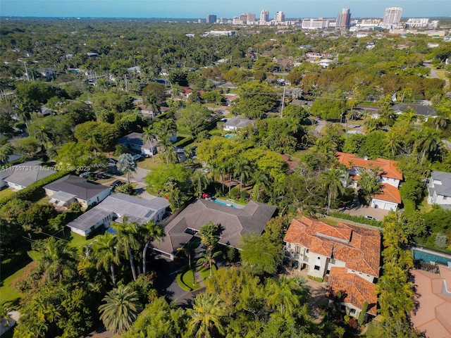 birds eye view of property featuring a city view
