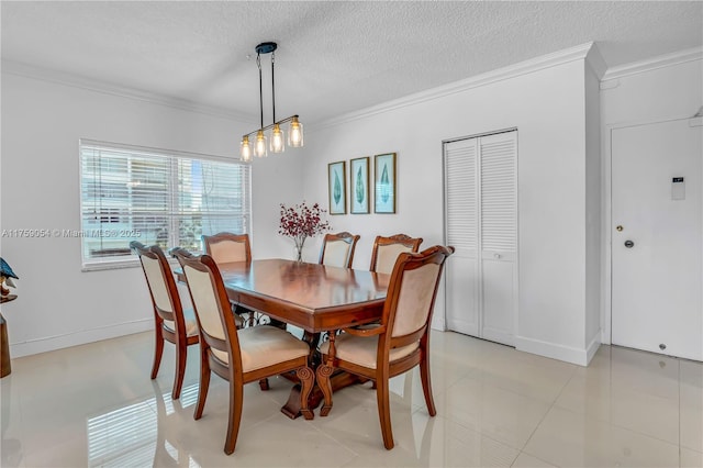 500 Bayview Dr Unit 231, Sunny Isles Beach, FL 33160 - dining room featuring crown molding and a textured ceiling