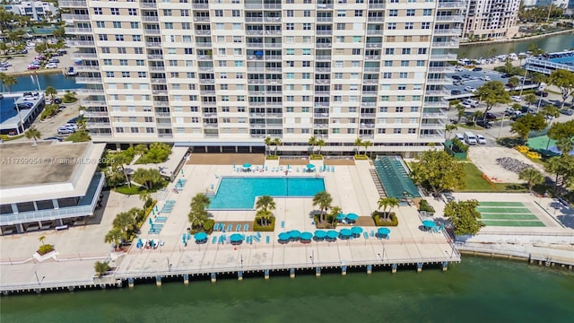 500 Bayview Dr Unit 231, Sunny Isles Beach, FL 33160 - drone / aerial view of apartment complex and a large body of water
