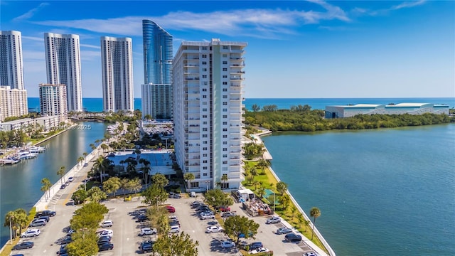 water view with a view of city