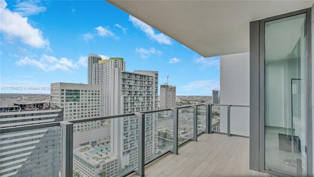 balcony featuring a view of city