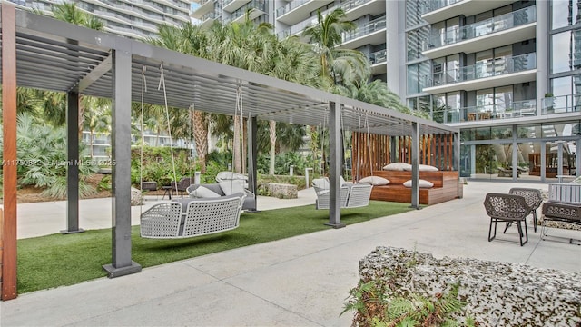 view of patio with a pergola