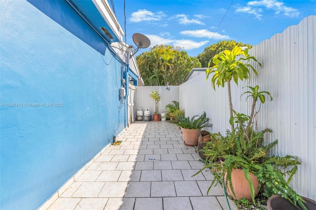 view of patio with a fenced backyard