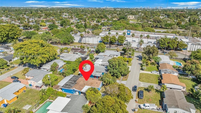 drone / aerial view featuring a residential view