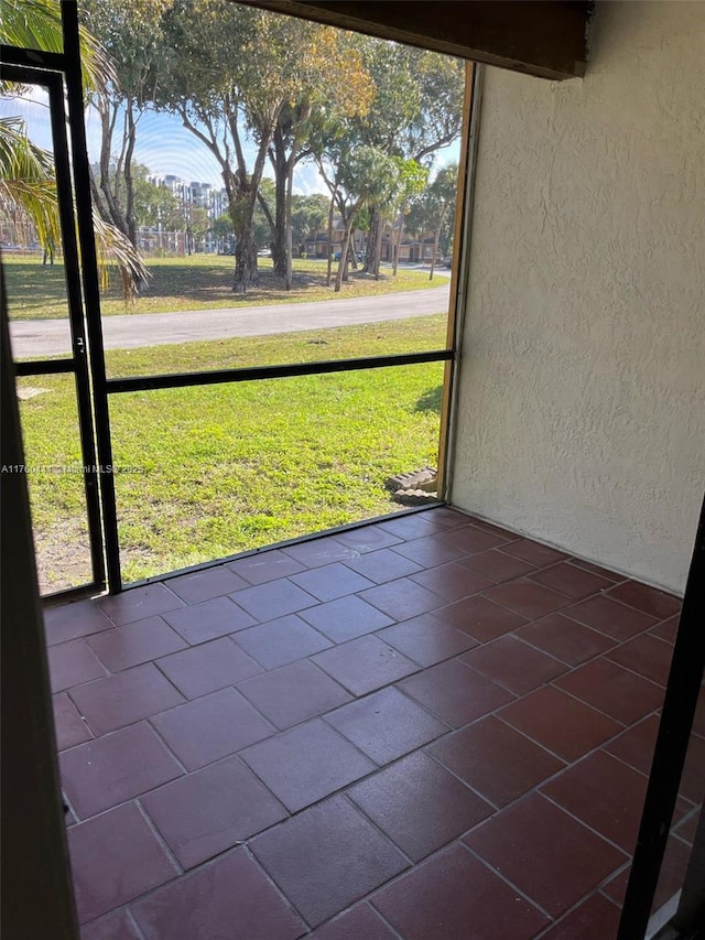 view of unfurnished sunroom