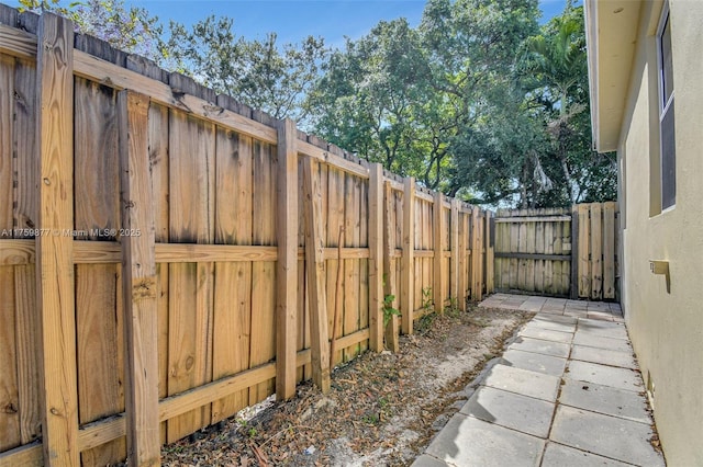 exterior space with a fenced backyard