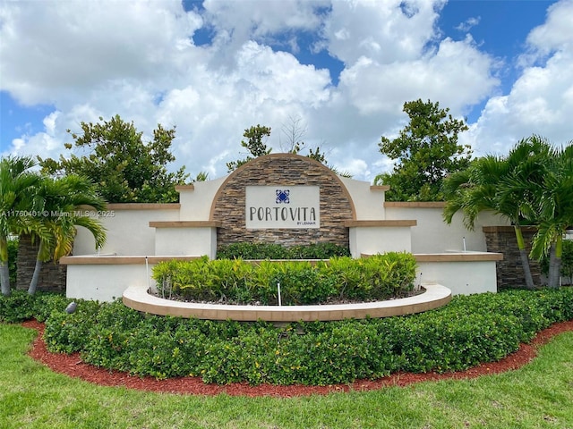 view of community sign