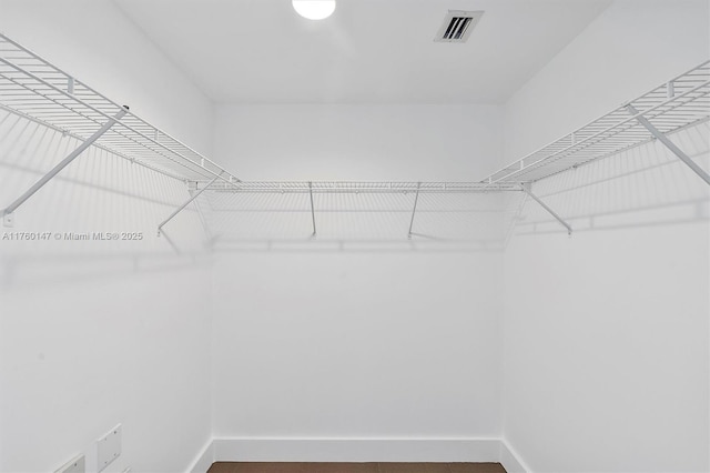 spacious closet with visible vents