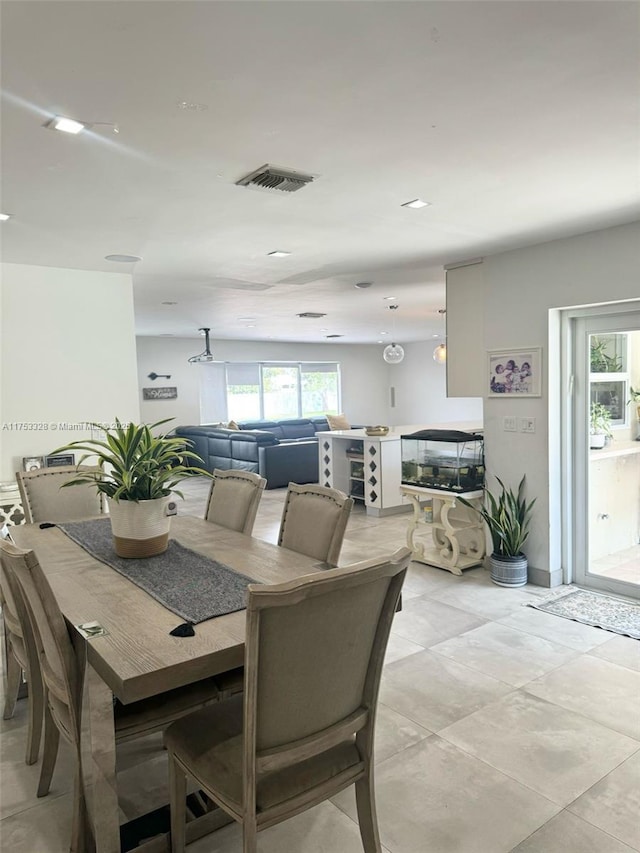 dining area with visible vents