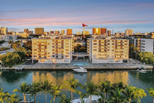 city view featuring a water view