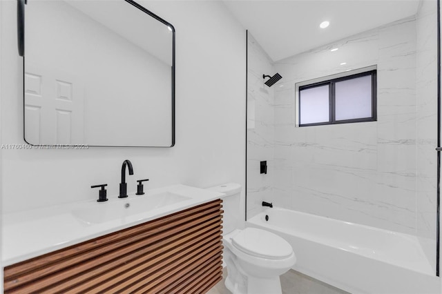 531 NE 175th Ter, North Miami Beach, FL 33162 - bathroom featuring vanity, tub / shower combination, and recessed lighting