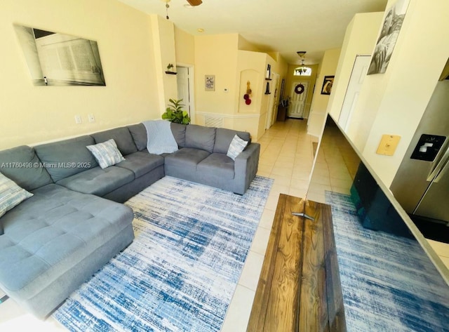 6938 NW 33rd St, Margate, FL 33063 - living room featuring light tile patterned flooring and ceiling fan
