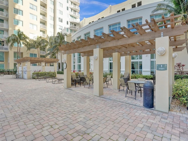 view of patio with a pergola