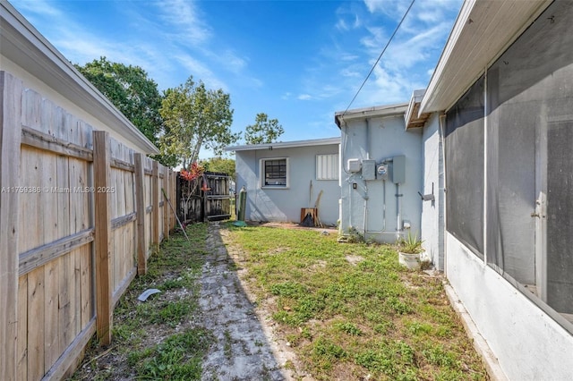 view of yard with fence