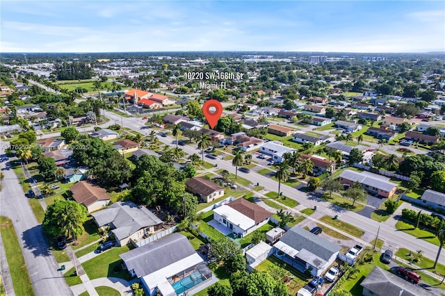 drone / aerial view featuring a residential view