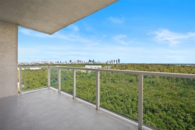 balcony with a view of city