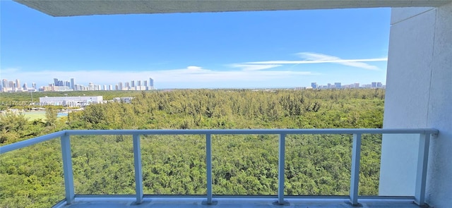 balcony featuring a view of city